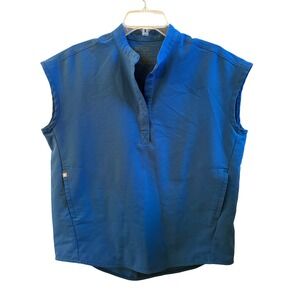 FIGS Rafaela Sleeveless Scrub Top Royal Blue Technical Collection Women XS